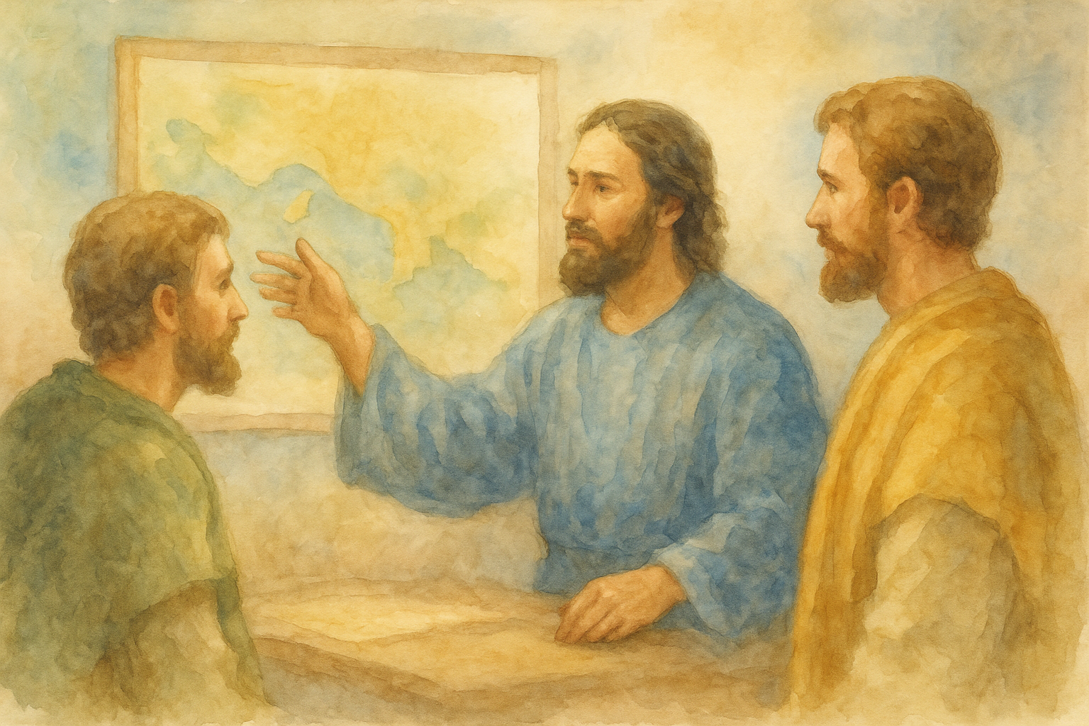 Paul speaking with Timothy and Erastus